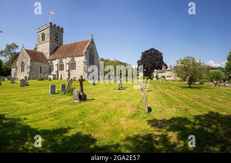 Die Kirche St. Maria, der Jungfrau, Dinton, Wiltshire, stammt aus dem 13. Viel von der aktuellen Gebäude besteht aus dem 14. und 15. Jahrhundert war es Reno Stockfoto