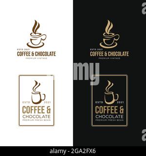 Kaffee und Schokolade Shop vintage Logo Vektor Bild. Vintage Coffee Shop und Café Logos Abzeichen und Vektorgrafik Stock Vektor