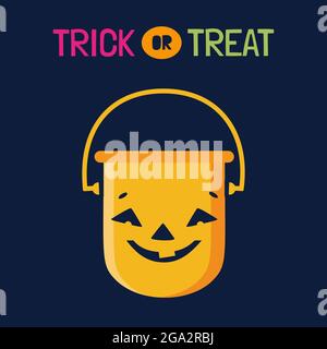 Halloween Trick or Treat Kürbis Süßigkeiten bucke Stock Vektor