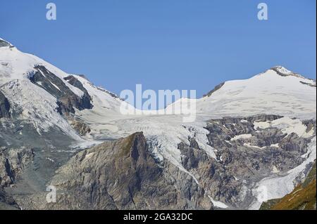 Großglockner vom Gamsgrubenweg, Franz-Joseph-hohe am frühen Morgen; Karnten, Österreich Stockfoto