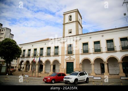 salvador, bahia, brasilien - 27. juli 2021: Blick auf die Santa Casa da Misericordia da Bahia im historischen Zentrum der Stadt Salvador. Stockfoto