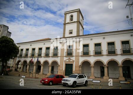 salvador, bahia, brasilien - 27. juli 2021: Blick auf die Santa Casa da Misericordia da Bahia im historischen Zentrum der Stadt Salvador. Stockfoto