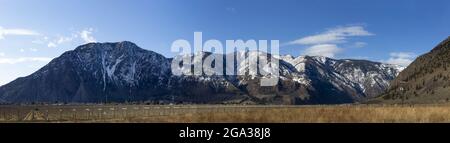 Blick auf die Rocky Mountains vom Crowsnest Highway, nahe Keremeos; British Columbia, Kanada Stockfoto