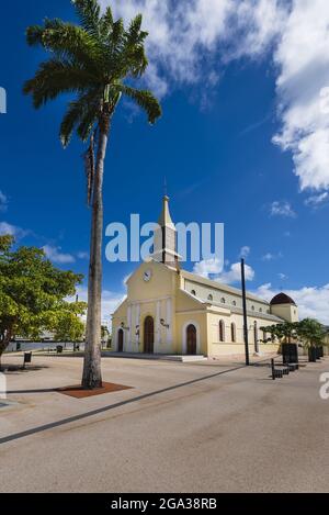 Kirche von Port-Louis in Guadeloupe auf Französisch-Westindien; Port-Louis, Grande-Terre, Guadeloupe, Frankreich Stockfoto