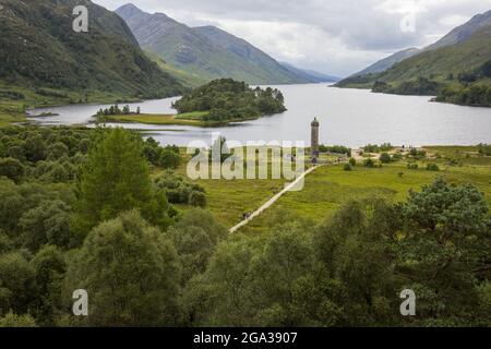 Das Glenfinnan Monument; Glenfinnan, Inverness-Shire, Schottland Stockfoto