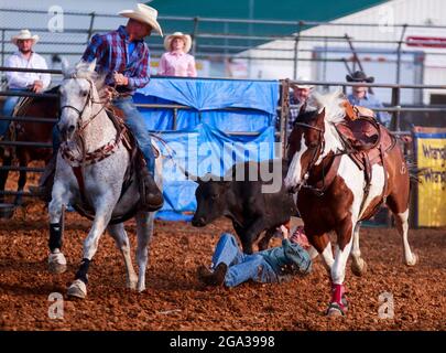 3. Juli 2021; Bloomington, Indiana: 3 Bar J Rodeo, 2. Juli auf der Monroe County Fair. (Foto von Jeremy Hogan/The Bloomingtonian) Stockfoto