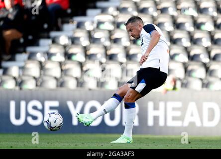 Derby, England, 28. Juli 2021. Phil Jagielka von Derby County während des Freundschaftsspiels vor der Saison im Pride Park Stadium, Derby. Bildnachweis sollte lauten: Darren Staples / Sportimage Stockfoto