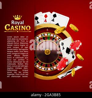 Roulette Casino Vektor Poker Hintergrund, Glücksspiel Radtisch Stock Vektor