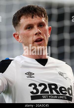 Derby, England, 28. Juli 2021. Max Bird von Derby County während des Freundschaftsspiel vor der Saison im Pride Park Stadium, Derby. Bildnachweis sollte lauten: Darren Staples / Sportimage Stockfoto