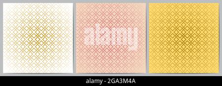 Set von abstrakten geometrischen Muster modernen Hintergrund mit gestreiften quadratischen Form elegant für dekorative, Tapete; Kleidung; Verpackung Stock Vektor