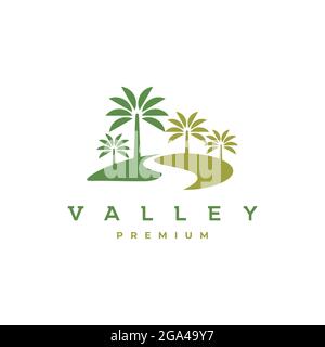 Palm Valley Logo Design Vektor Vorlage Stock Vektor