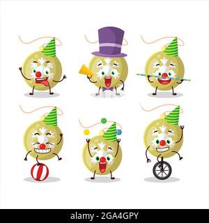 Cartoon-Charakter der weihnachtsbeleuchtung mit verschiedenen Zirkus-Shows. Vektorgrafik Stock Vektor