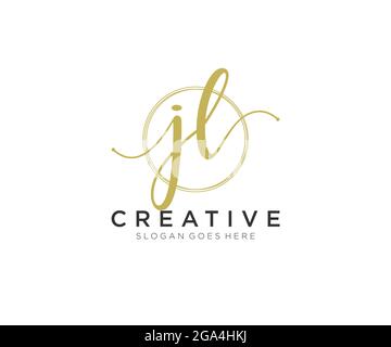 JL feminine Logo Schönheit Monogramm und elegantes Logo-Design, Handschrift Logo der ursprünglichen Signatur, Hochzeit, Mode, Blumen und botanischen mit kreativen Stock Vektor