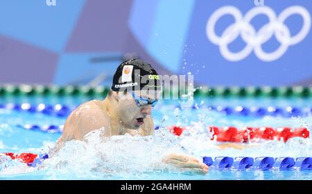 Tokio, Japan. Juli 2021. Arno Kamminga aus den Niederlanden tritt bei den Olympischen Spielen 2020 in Tokio, Japan, am 29. Juli 2021 beim 200-m-Brustschwimmen der Männer an. Quelle: Ding Xu/Xinhua/Alamy Live News Stockfoto