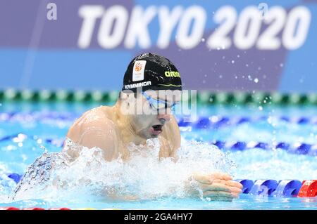 Tokio, Japan. Juli 2021. Arno Kamminga aus den Niederlanden tritt bei den Olympischen Spielen 2020 in Tokio, Japan, am 29. Juli 2021 beim 200-m-Brustschwimmen der Männer an. Quelle: Ding Xu/Xinhua/Alamy Live News Stockfoto