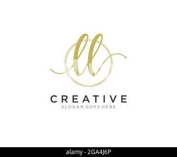 LL feminine Logo Schönheit Monogramm und elegantes Logo-Design, Handschrift Logo der ursprünglichen Signatur, Hochzeit, Mode, Blumen und botanischen mit kreativen Stock Vektor