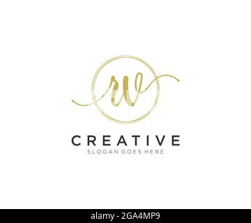 RV feminine Logo Schönheit Monogramm und elegantes Logo-Design, Handschrift Logo der ursprünglichen Signatur, Hochzeit, Mode, Blumen und botanischen mit kreativen Stock Vektor