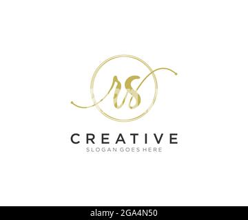 RS feminine Logo Schönheit Monogramm und elegantes Logo-Design, Handschrift Logo der ursprünglichen Signatur, Hochzeit, Mode, Blumen und botanischen mit kreativen Stock Vektor