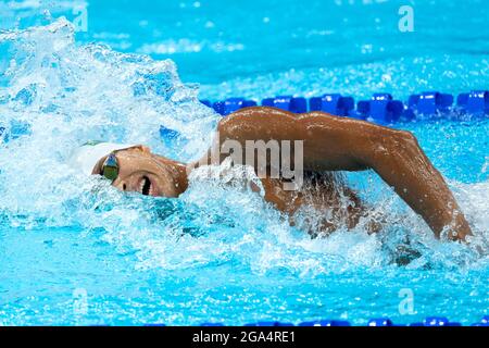 Tokio, Japan. Juli 2021. TOKIO, JAPAN - 29. JULI: Mykhailo Romantschuk aus der Ukraine tritt während der Olympischen Spiele 2020 im Tokyo Aquatics Center am 29. Juli 2021 in Tokio, Japan, beim Männer-Finale über 800 m Freestyle an (Foto: Giorgio Scala/Insidefoto/Deepbluemedia) Credit: Insidefoto srl/Alamy Live News Stockfoto