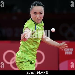 Tokio, Japan. Juli 2021. ITO Mima aus Japan tritt beim Halbfinale der Frauen im Tischtennis bei den Olympischen Spielen 2020 in Tokio, Japan, am 29. Juli 2021 an. Quelle: Wang Dongzhen/Xinhua/Alamy Live News Stockfoto