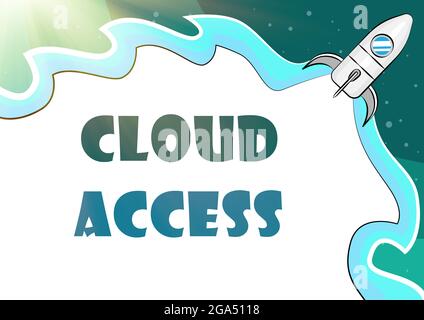 Konzeptioneller Titel Cloud Access. Word für Software-Tool zwischen der Organisation und dem Anbieter Eingabe Computer Programming Codes, Erstellen von neuen Stockfoto