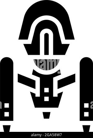 Space Alien Schiff Glyphe Symbol Vektor Illustration Stock Vektor