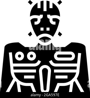 Vektorgrafik für grüne Alien-Glyphen Stock Vektor