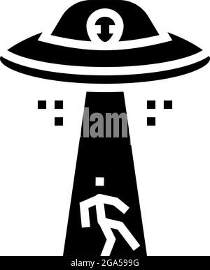 Alien Abduction Glyphe Symbol Vektorgrafik Stock Vektor