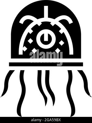 Alien Kreatur mit Tentakeln Glyphe Symbol Vektor-Illustration Stock Vektor