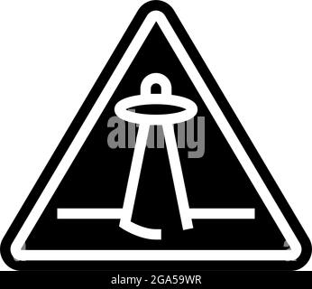 Alien Abduction Warning Glyphe Icon Vektorgrafik Stock Vektor