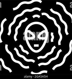 Alien Vibration Glyphe Symbol Vektorgrafik Stock Vektor