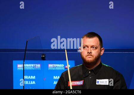 Aktenfoto vom 26-04-2021 von Mark Allen, der zusammen mit seiner ehemaligen Partnerin Reanne Evans für die British Open im nächsten Monat gezeichnet wurde. Ausgabedatum: Donnerstag, 29. Juli 2021. Stockfoto