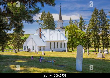 Genesee Valley Lutheran Church in Genesee, Idaho, ist eine christliche Gemeinde, die der Genesee-Gemeinde dient. Stockfoto