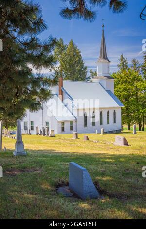 Genesee Valley Lutheran Church in Genesee, Idaho, ist eine christliche Gemeinde, die der Genesee-Gemeinde dient. Stockfoto