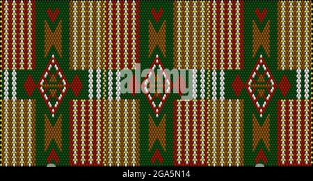 Eine traditionelle Zierde von Völkern und Ländern Lateinamerikas, in der reiche Farben Aufmerksamkeit und Reichtum wecken. Webteppiche für Frauen mit Zierde Stock Vektor