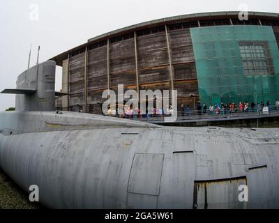 Das französische U-Boot 'Le Redoutable', La Cité de la Mer - Stadt des Meeres, Cherbourg, Departement Manche, Cotentin, Normandie, Frankreich Stockfoto