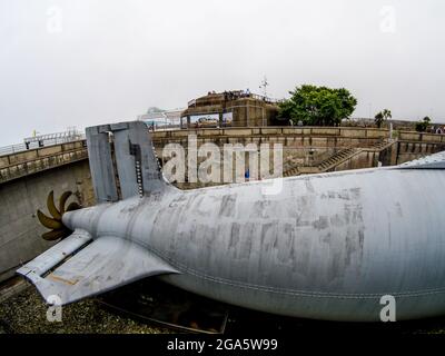 Das französische U-Boot 'Le Redoutable', La Cité de la Mer - Stadt des Meeres, Cherbourg, Departement Manche, Cotentin, Normandie, Frankreich Stockfoto