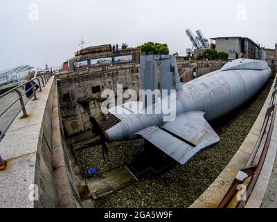 Das französische U-Boot 'Le Redoutable', La Cité de la Mer - Stadt des Meeres, Cherbourg, Departement Manche, Cotentin, Normandie, Frankreich Stockfoto