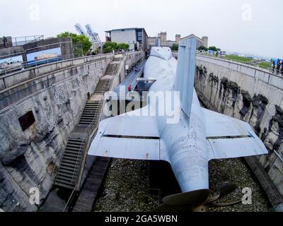 Das französische U-Boot 'Le Redoutable', La Cité de la Mer - Stadt des Meeres, Cherbourg, Departement Manche, Cotentin, Normandie, Frankreich Stockfoto