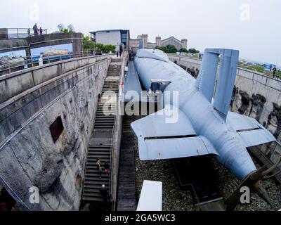 Das französische U-Boot 'Le Redoutable', La Cité de la Mer - Stadt des Meeres, Cherbourg, Departement Manche, Cotentin, Normandie, Frankreich Stockfoto