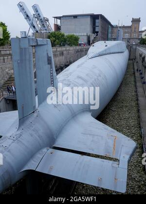 Das französische U-Boot 'Le Redoutable', La Cité de la Mer - Stadt des Meeres, Cherbourg, Departement Manche, Cotentin, Normandie, Frankreich Stockfoto