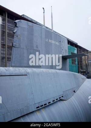 Das französische U-Boot 'Le Redoutable', La Cité de la Mer - Stadt des Meeres, Cherbourg, Departement Manche, Cotentin, Normandie, Frankreich Stockfoto