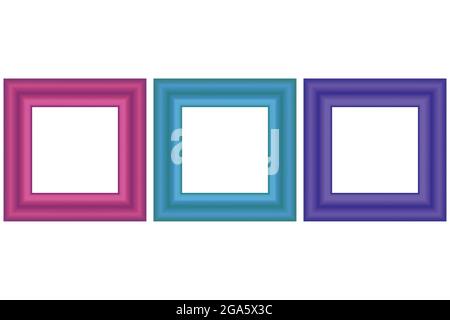 Set von rechteckigen Farbe Vintage Holzrahmen für Ihr Design. Vintage-Cover. Für Text platzieren. Vintage antike bunte moderne rechteckige Rahmen. Vorlage Stock Vektor