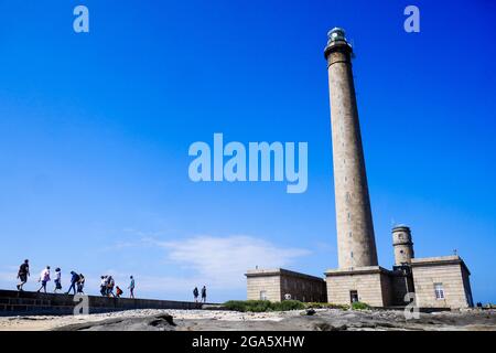 Leuchtturm Gatteville, Departement Manche, Cotentin, Normandie, Frankreich Stockfoto