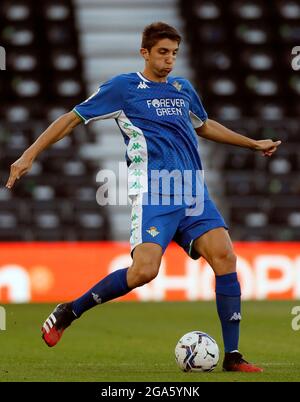 Derby, England, 28. Juli 2021. Edgar Gonzalez von Real Betis während des Freundschaftsspiel vor der Saison im Pride Park Stadium, Derby. Bildnachweis sollte lauten: Darren Staples / Sportimage Stockfoto