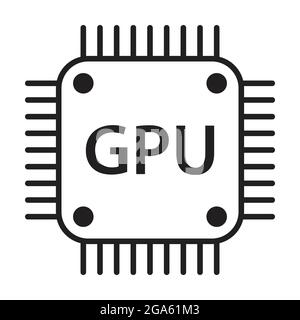 GPU Icon Vektor für Ihre Website-Design, Logo, App, UI. Illustration Stock Vektor