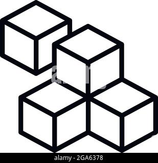 Würfel Spielzeug Symbol. Umriss Würfel Spielzeug Vektor-Symbol für Web-Design isoliert auf weißem Hintergrund Stock Vektor