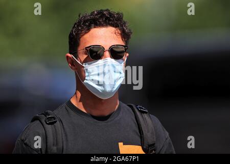 Budapest, Ungarn. Juli 2021. Lando Norris (GBR) McLaren. Großer Preis von Ungarn, Donnerstag, 29. Juli 2021. Budapest, Ungarn. Quelle: James Moy/Alamy Live News Stockfoto