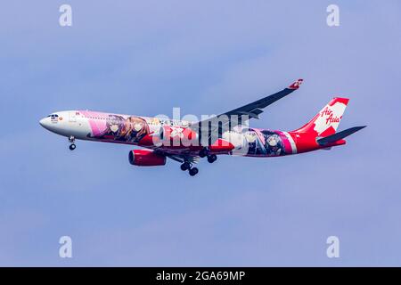 SEPANG, MALAYSIA - 08. FEBRUAR 2019, Air Asia Low Cost Airlines Stockfoto