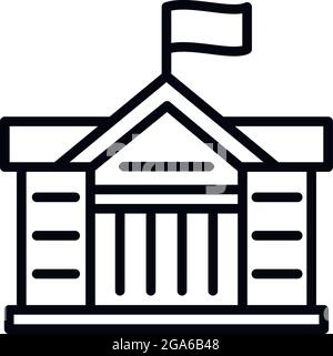 Flag-Symbol für Gerichtsgebäude. Skizzieren Gerichtsgebäude Flagge Vektor-Symbol für Web-Design isoliert auf weißem Hintergrund Stock Vektor